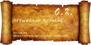 Offenhüter Kristóf névjegykártya